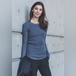 LULULEMON cabin yogi long sleeve top inkwell/ heathered medium grey size 6